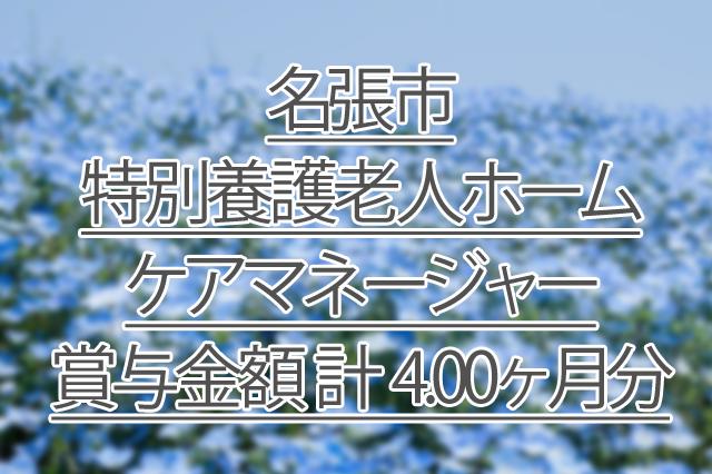 賞与金額 計 4.00ヶ月分/特別養護老人ホーム/ケアマネージャー